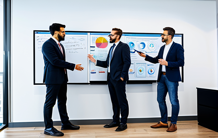 Interdepartmental Cybersecurity Communication**

"A diverse team of professionals from various departments (marketing, HR, IT) are collaborating around a digital whiteboard in a modern office, discussing cybersecurity strategies. The scene emphasizes teamwork and understanding, with visual aids explaining cybersecurity concepts in a simple manner. Everyone is fully clothed in appropriate business attire. Safe for work, appropriate content, perfect anatomy, natural proportions, professional, modest, family-friendly, high quality."

**
